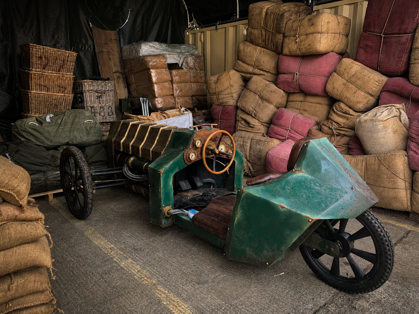 Beggar King action vehicle with period luggage